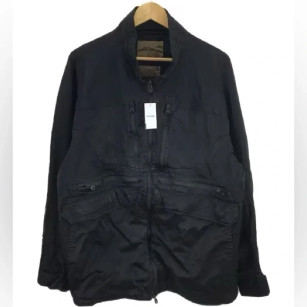 White Mountaineering Shrinked Contrasted Black Zipped Jacket